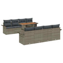 Havesofa Sæt med pude 7 pcs Grå polyrattan