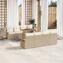 Havesofa Sæt med pude 7 pcs Beige og creme polyrattan