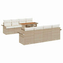 Havesofa Sæt med pude 7 pcs Beige og creme polyrattan