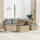 Havesofa Sæt med pude 6 pcs beige og lysegrå