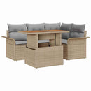 Havesofa Sæt 5 stk. beige og lysegrå