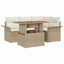 Havesofa Sæt med pude 5 pcs beige og cremefarvet