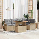 Havesofa Sæt 6 stk. beige og lysegrå