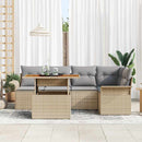 Havesofa Sæt 6 stk. beige og lysegrå