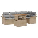 Havesofa Sæt 6 stk. beige og lysegrå