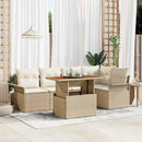 Havesofa Sæt 6 stk. beige og cremefarvet