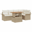 Havesofa Sæt 6 stk. beige og cremefarvet
