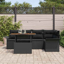 Havesofa Sæt med pude 6 pcs Sort