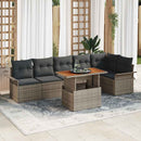 Havesofa Sæt med pude 7 pcs Grå polyrattan