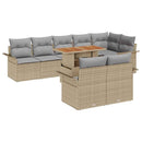 Havesofa Sæt med pude 9 pcs Beige og lys grå polyrattan