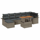 Havesofa Sæt med pude 8 pcs Grå polyrattan