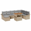 Havesofa Sæt 9 stk. beige og lysegrå
