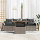 Havesofa Sæt med pude 5 pcs Grå polyrattan