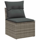 Havesofa Sæt med pude 5 pcs Grå polyrattan