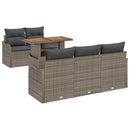 Havesofa Sæt med pude 6 pcs Grå polyrattan