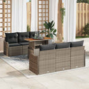 Havesofa Sæt med pude 7 pcs Grå polyrattan