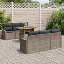 Havesofa Sæt med pude 7 pcs Grå polyrattan