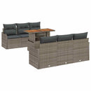 Havesofa Sæt med pude 7 pcs Grå polyrattan