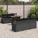 Havesofa Sæt med pude 7 pcs Sort polyrattan