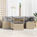 Havesofa Sæt med pude 7 pcs beige og lysegrå