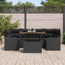 Havesofa Sæt med pude 7 pcs Sort