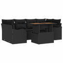 Havesofa Sæt med pude 7 pcs Sort