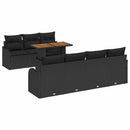 Havesofa Sæt med pude 8 pcs Sort