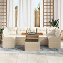 Havesofa Sæt med pude 8 pcs Beige og creme polyrattan