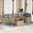 Havesofa Sæt med pude 7 pcs beige og lysegrå