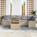 Havesofa Sæt med pude 7 pcs beige og lysegrå