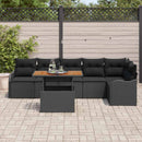 Havesofa Sæt med pude 7 pcs Sort