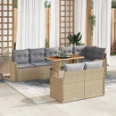 Havesofa Sæt med pude 9 pcs beige og lysegrå