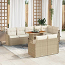Havesofa Sæt med pude 9 pcs beige og cremefarvet