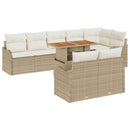 Havesofa Sæt med pude 9 pcs beige og cremefarvet