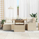 Havesofa Sæt med pude 7 pcs beige og cremefarvet
