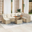 Havesofa Sæt med pude 9 pcs beige og cremefarvet