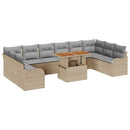 Havesofa Sæt med pude 11 pcs beige og lysegrå