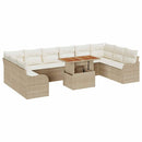 Havesofa Sæt med pude 11 pcs beige og cremefarvet