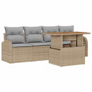 Havesofa Sæt 5 pcs beige og lysegrå