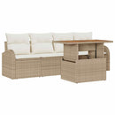 Havesofa Sæt 5 pcs beige og cremefarvet