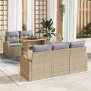 Havesofa Sæt med pude 6 pcs beige og lysegrå
