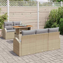 Havesofa Sæt med pude 6 pcs beige og lysegrå