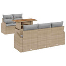 Havesofa Sæt med pude 6 pcs beige og lysegrå