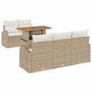 Havesofa Sæt med pude 6 pcs beige og cremefarvet
