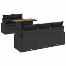 Havesofa Sæt med pude 6 pcs Sort