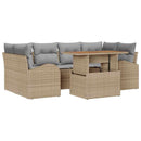 Havesofa Sæt med pude 7 pcs beige og lysegrå