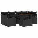 Havesofa Sæt med pude 7 pcs Sort