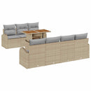 Havesofa Sæt med pude 8 pcs beige og lysegrå