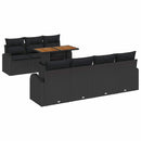 Havesofa Sæt med pude 8 pcs Sort