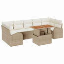 Havesofa Sæt med pude 8 pcs beige og cremefarvet